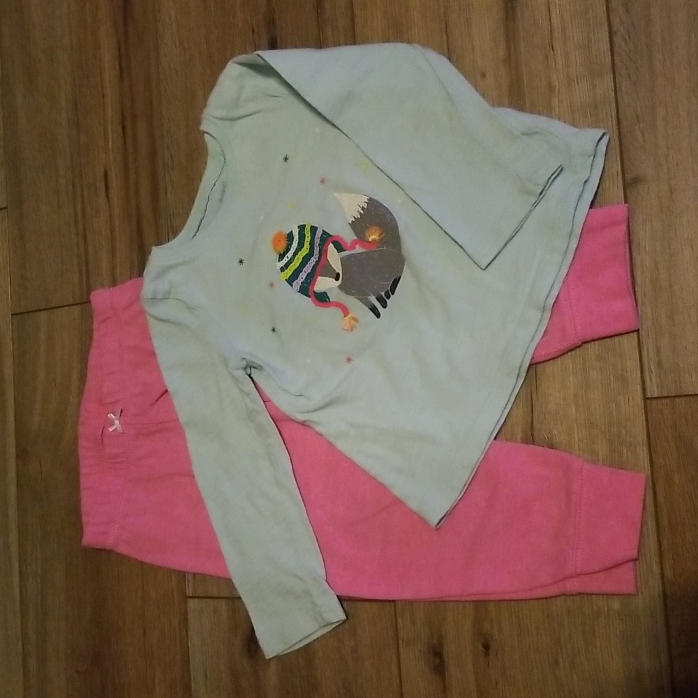 Jumping Beans Carter's 18M Fox Blue Long Sleeve Bright Pink Jogger Pants